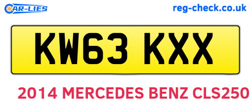 KW63KXX are the vehicle registration plates.