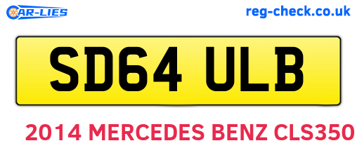 SD64ULB are the vehicle registration plates.