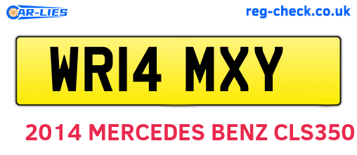 WR14MXY are the vehicle registration plates.