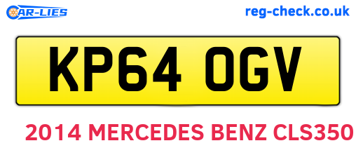 KP64OGV are the vehicle registration plates.
