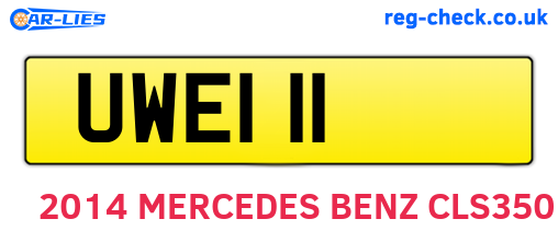 UWE111 are the vehicle registration plates.