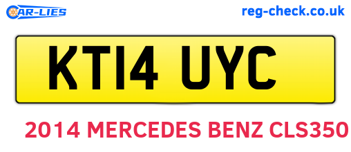 KT14UYC are the vehicle registration plates.