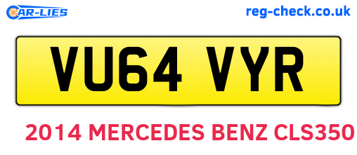 VU64VYR are the vehicle registration plates.
