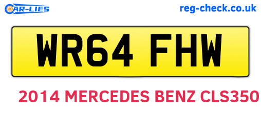 WR64FHW are the vehicle registration plates.