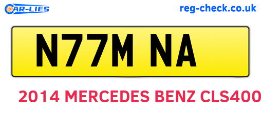 N77MNA are the vehicle registration plates.
