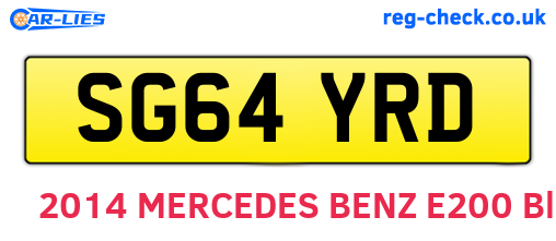 SG64YRD are the vehicle registration plates.