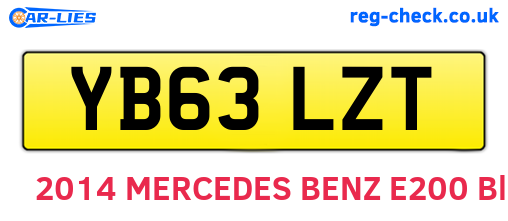YB63LZT are the vehicle registration plates.