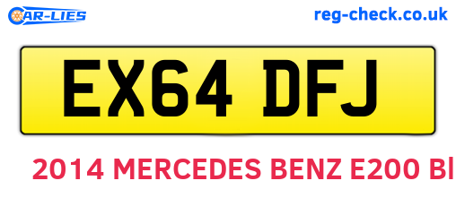 EX64DFJ are the vehicle registration plates.