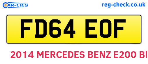 FD64EOF are the vehicle registration plates.