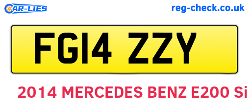 FG14ZZY are the vehicle registration plates.