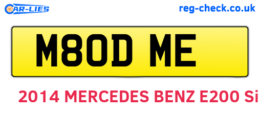 M80DME are the vehicle registration plates.