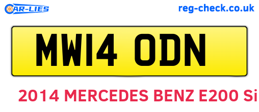 MW14ODN are the vehicle registration plates.
