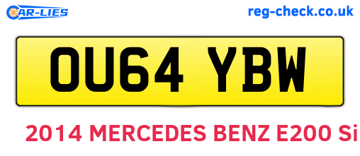 OU64YBW are the vehicle registration plates.