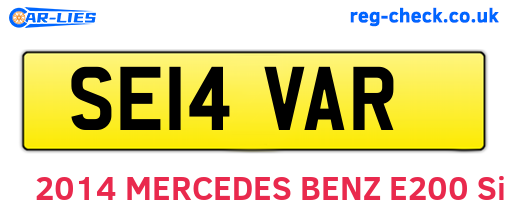 SE14VAR are the vehicle registration plates.