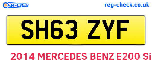 SH63ZYF are the vehicle registration plates.