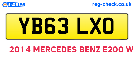 YB63LXO are the vehicle registration plates.