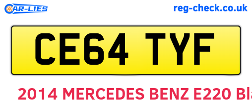 CE64TYF are the vehicle registration plates.