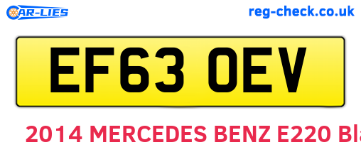 EF63OEV are the vehicle registration plates.