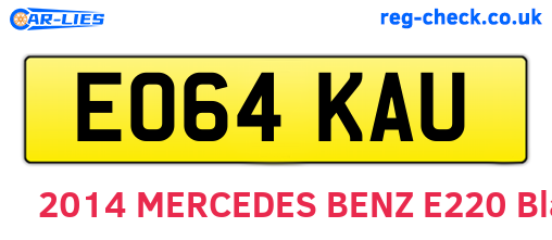 EO64KAU are the vehicle registration plates.