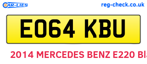 EO64KBU are the vehicle registration plates.