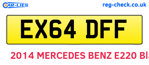 EX64DFF are the vehicle registration plates.