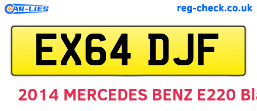EX64DJF are the vehicle registration plates.