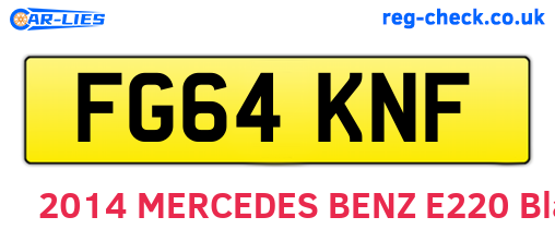 FG64KNF are the vehicle registration plates.