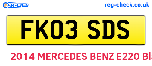 FK03SDS are the vehicle registration plates.