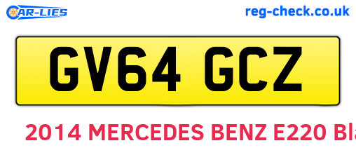 GV64GCZ are the vehicle registration plates.