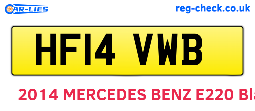 HF14VWB are the vehicle registration plates.