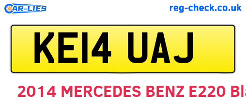 KE14UAJ are the vehicle registration plates.