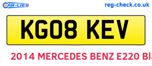 KG08KEV are the vehicle registration plates.