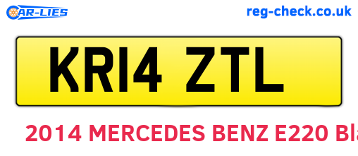 KR14ZTL are the vehicle registration plates.