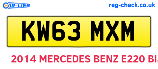 KW63MXM are the vehicle registration plates.