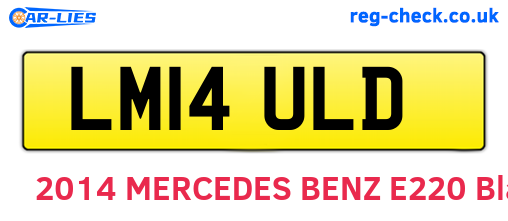 LM14ULD are the vehicle registration plates.
