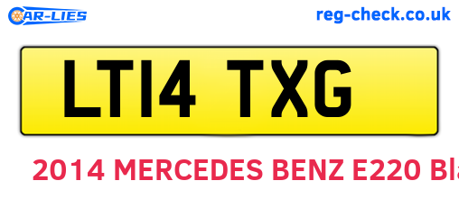 LT14TXG are the vehicle registration plates.