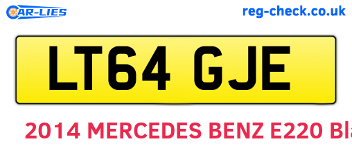 LT64GJE are the vehicle registration plates.