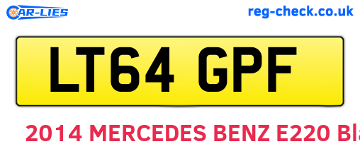 LT64GPF are the vehicle registration plates.