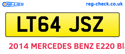 LT64JSZ are the vehicle registration plates.