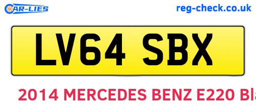 LV64SBX are the vehicle registration plates.