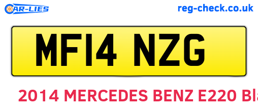 MF14NZG are the vehicle registration plates.