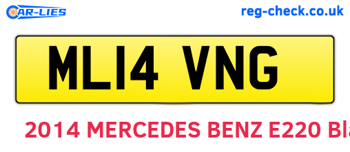 ML14VNG are the vehicle registration plates.