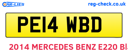 PE14WBD are the vehicle registration plates.