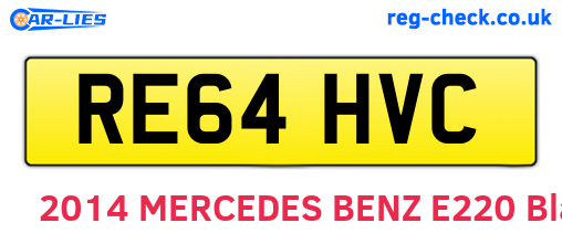 RE64HVC are the vehicle registration plates.
