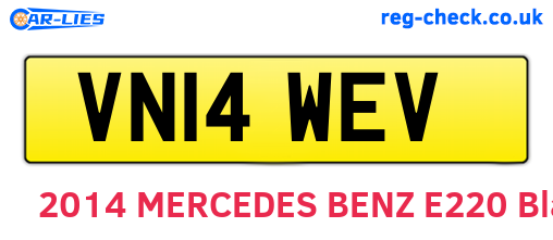 VN14WEV are the vehicle registration plates.