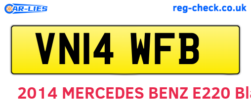 VN14WFB are the vehicle registration plates.
