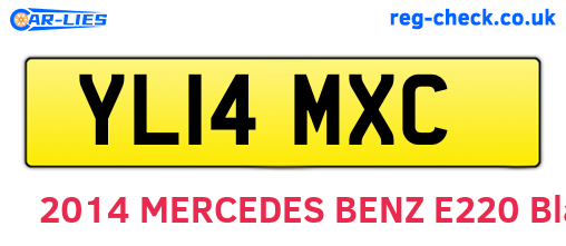 YL14MXC are the vehicle registration plates.