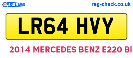 LR64HVY are the vehicle registration plates.