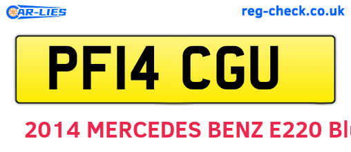 PF14CGU are the vehicle registration plates.