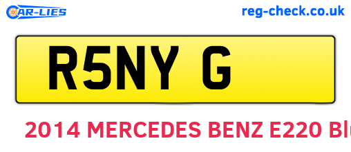 R5NYG are the vehicle registration plates.